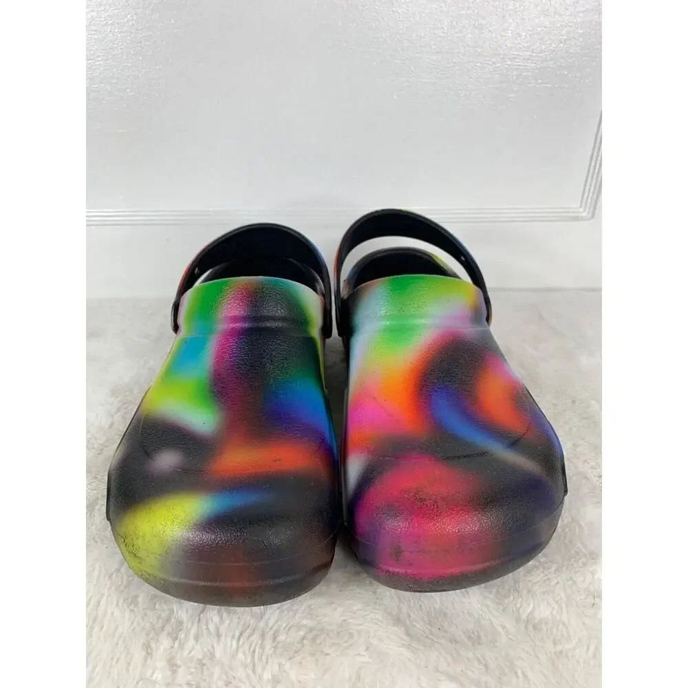Crocs Classic Clogs Multicolor Graffiti Mens Size 9 Slip On Shoes